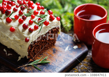 Delicious Christmas cake, festive holiday treat Delicious Christmas cake, festive holiday treat 108647411