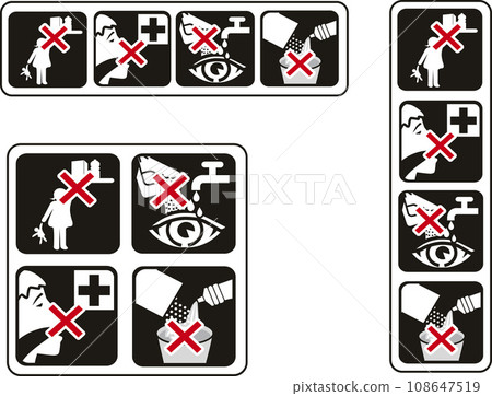 icon no children, do not drink, care eyes, do not mix 108647519