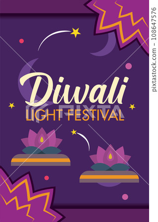 Diwali poster Traditional indian celebration Vector Diwali poster Traditional indian celebration Vector 108647576