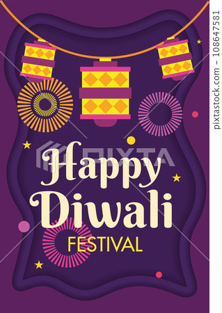 Diwali poster Traditional indian celebration Vector Diwali poster Traditional indian celebration Vector 108647581