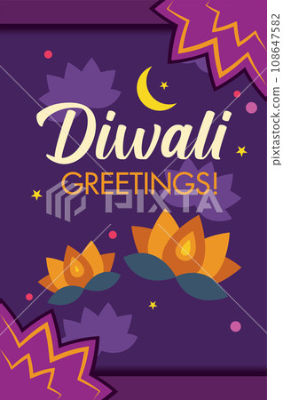 Diwali poster Traditional indian celebration Vector 108647582