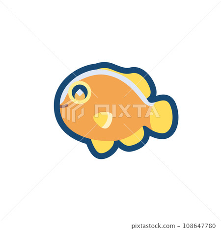 可愛的小丑魚的插圖 可愛的小丑魚的插圖 108647780