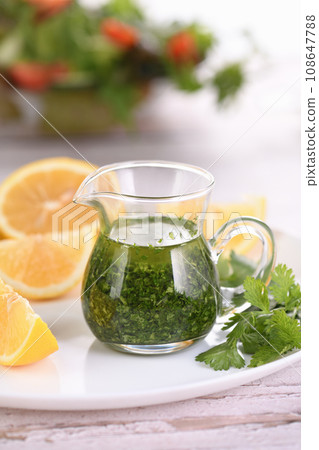 Green sauce, seasoning for salad Green sauce, seasoning for salad 108647788
