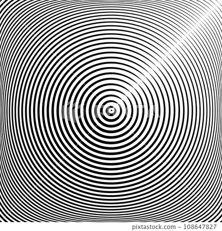 Concentric Circles Pattern with 3D Illusion Effect. Abstract Geometric Textured Background. Vector Art. Concentric Circles Pattern with 3D Illusion Effect. Abstract Geometric Textured Background. Vector Art. 108647827