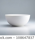 Empty white bowl isolated on grey background 108647837