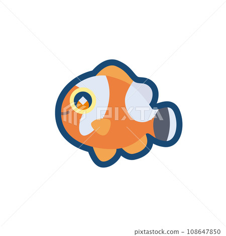 可愛的紅色小丑魚的插圖 可愛的紅色小丑魚的插圖 108647850