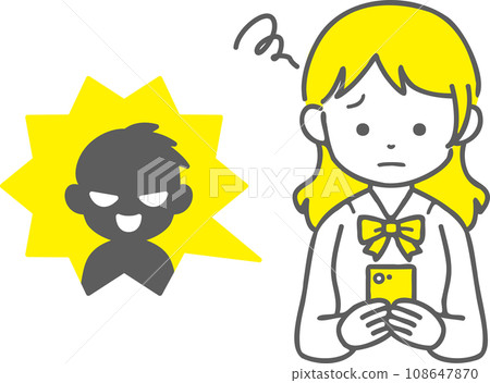 女高中生在 SNS 上遇到麻煩的插圖 108647870