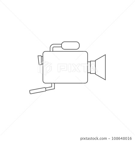 Video camera thin line icon. Outline isolated vector symbol. Video camera thin line icon. Outline isolated vector symbol. 108648016