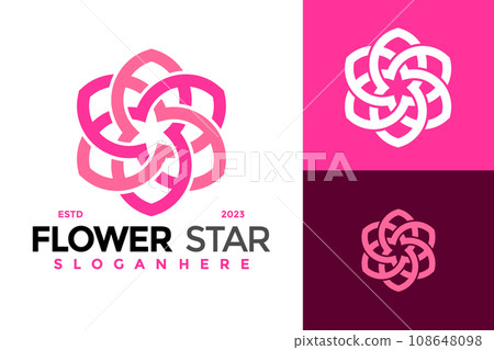 Flower Star Logo design vector symbol icon illustration 108648098