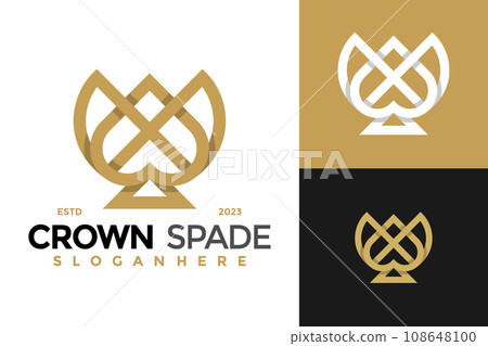 Crown spade Logo design vector symbol icon illustration Crown spade Logo design vector symbol icon illustration 108648100