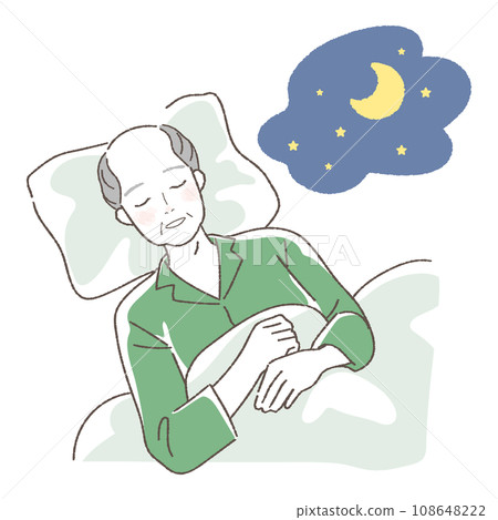 老人睡覺的插圖 108648222