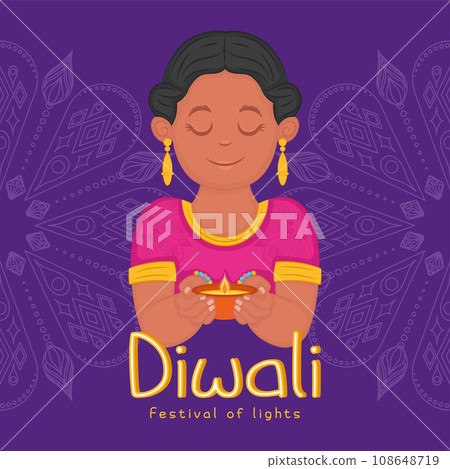 Diwali poster Traditional indian celebration Vector 108648719