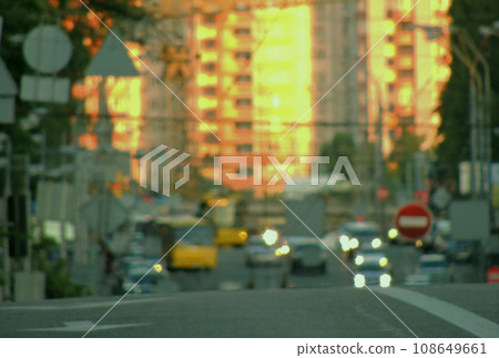 Vehicles Traffic On Street Blur Effect Background 108649661
