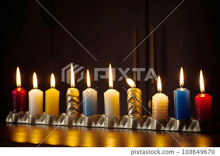 Hanukkah is a Jewish holiday, family religious traditional symbol of Judaism. 108649670