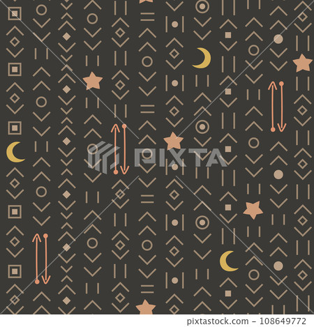 Tribal ethnic aztec, indian, navajo, mexican seamless pattern. Native american dark background. Tribal ethnic aztec, indian, navajo, mexican seamless pattern. Native american dark background. 108649772