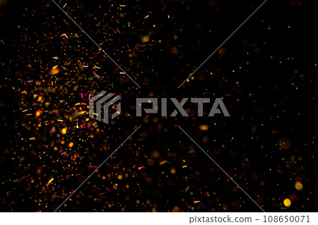 Party Colorful Glitter Confetti on Black Background Party Colorful Glitter Confetti on Black Background 108650071