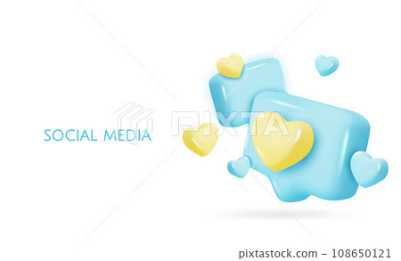 Like icon. Love icon. 3D illustration. Realistic Elements for design. 108650121