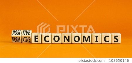 Positive or normative economics symbol. Concept words Positive economics Normative economics on blocks. Beautiful orange table orange background. Business Positive normative economics concept. Positive or normative economics symbol. Concept words Positive economics Normative economics on blocks. Beautiful orange table orange background. Business Positive normative economics concept. 108650146