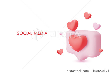 3d vector icon message dialog button with heart. Realistic Elements for design. Isolated object on white background 3d vector icon message dialog button with heart. Realistic Elements for design. Isolated object on white background 108650171
