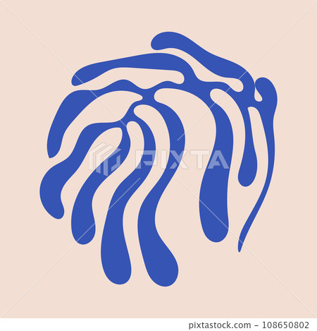 Matisse plants style in art. Vector design. Plant branch in retro boho style Matisse plants style in art. Vector design. Plant branch in retro boho style 108650802