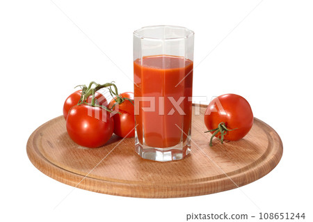 Red fresh tomatoes on a white background, isolate 108651244