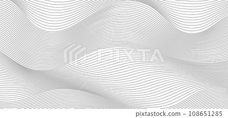 abstract black and white vector wave background.  108651285