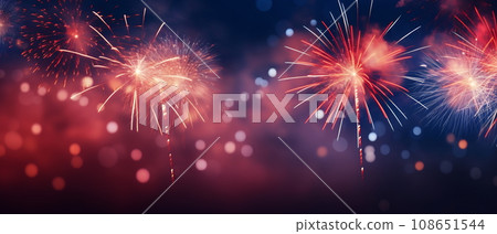 Abstract colored firework background with free space for text 108651544