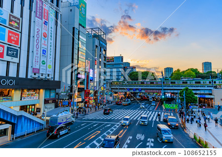 Tokyo, Taito Ward, evening urban landscape in front of JR Ueno Station Tokyo, Taito Ward, evening urban landscape in front of JR Ueno Station 108652155