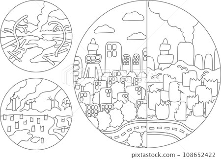 Illustration of environmental destruction 108652422