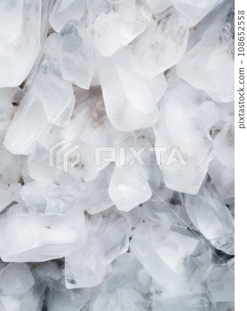 White Quartz Crystal Creative Abstract Texture Wallpaper. Photorealistic Digital Art Decoration. Abstract Realistic Surface Vertical Background. Ai Generated Vibrant Pattern. 108652558