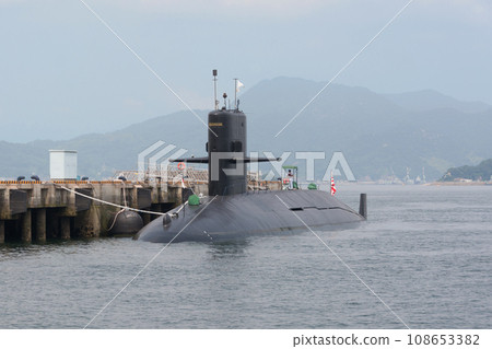 Maritime Self-Defense Force submarine Fuyushio at anchor Maritime Self-Defense Force submarine Fuyushio at anchor 108653382