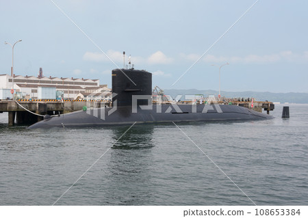 Maritime Self-Defense Force submarine Fuyushio at anchor Maritime Self-Defense Force submarine Fuyushio at anchor 108653384