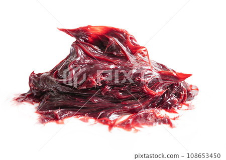 Grease isolated on white background with clipping path, red excellent water resistance synthetic lithium complex. Grease isolated on white background with clipping path, red excellent water resistance synthetic lithium complex. 108653450