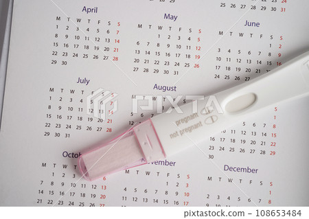 Pregnancy test for female of ovulation day, fetus, maternity, childbirth, birth control. Pregnancy test for female of ovulation day, fetus, maternity, childbirth, birth control. 108653484