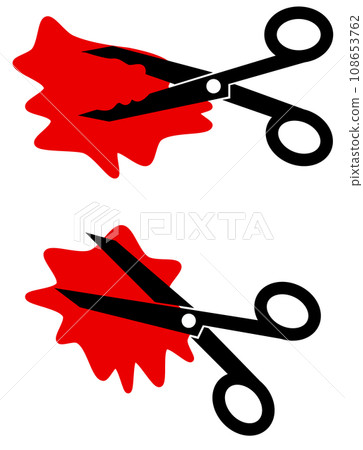 Bloody murder weapon scissors lying at the murder scene Bloody murder weapon scissors lying at the murder scene 108653762