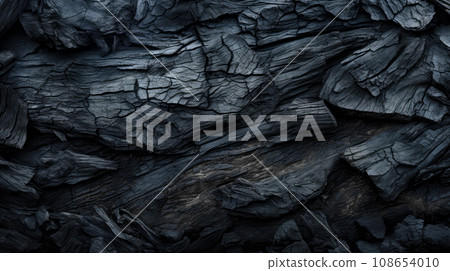 Black burnt wood texture background, abstract pattern of embers or charcoal. Charred timber structure close-up. Concept of coal, bbq, grill, barbecue, fire, firewood, smoke, grunge Black burnt wood texture background, abstract pattern of embers or charcoal. Charred timber structure close-up. Concept of coal, bbq, grill, barbecue, fire, firewood, smoke, grunge 108654010