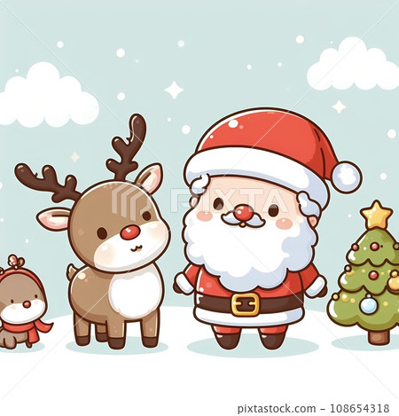 Christmas Santa Claus and the red-nosed reindeer 108654318