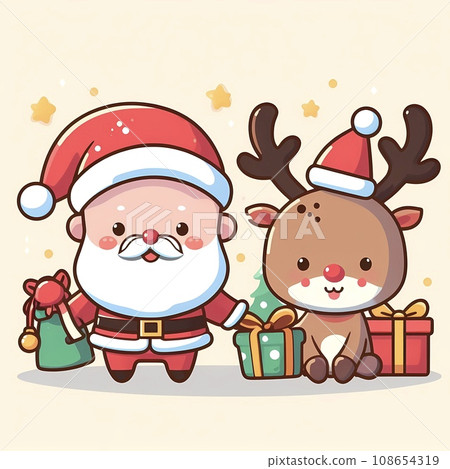 Christmas Santa Claus and the red-nosed reindeer 108654319