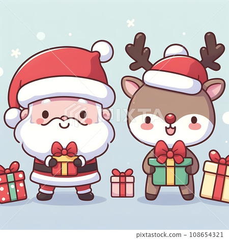 Christmas Santa Claus and the red-nosed reindeer 108654321