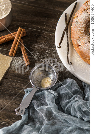 Flour cake ingredient 108654409