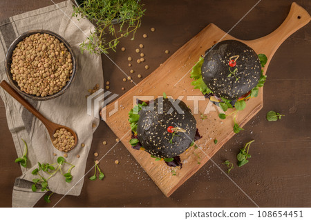 Tasty grilled veggie burgers Tasty grilled veggie burgers 108654451