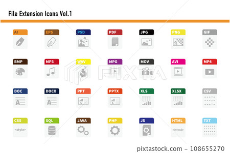 Extension file icon set 01 108655270