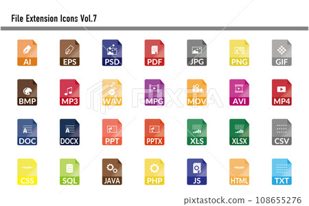 Extension file icon set 07 Extension file icon set 07 108655276