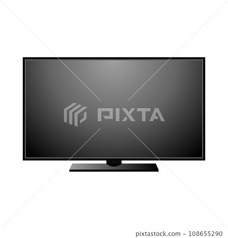 Simple illustration_Large TV, monitor, LCD with lights off 108655290