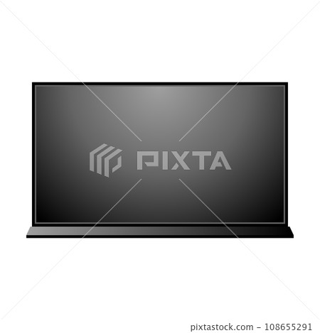 Simple illustration_Large TV, monitor, LCD with lights off 108655291