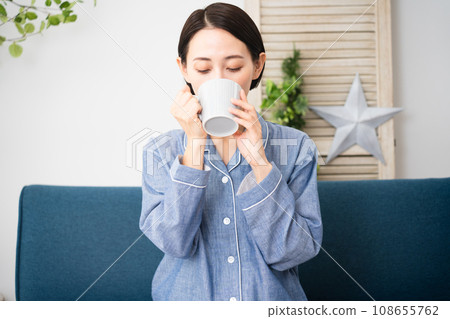 Young woman in pajamas lifestyle image 108655762