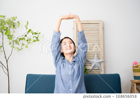 Young woman in pajamas lifestyle image 108656058