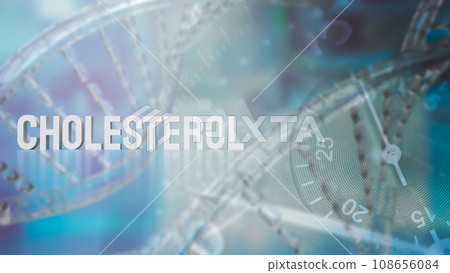 The white Cholesterol on dan background for medical and sci concept 3d rendering. 108656084