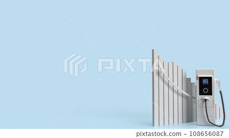Ev station and Business chart for Technology concept 3d rendering Ev station and Business chart for Technology concept 3d rendering 108656087