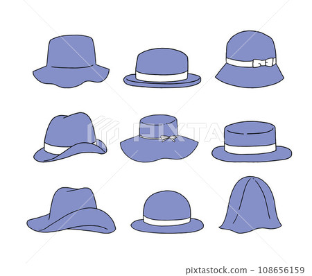 Blue hat illustration set 108656159